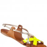 Равни сандали с преплетени каишки с жълт акцент Dior Пролет-Лято 2012