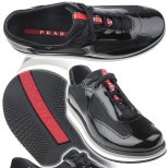 Черни лачени спортни обувки на платформа Prada 2012