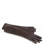 Дълги кожени ръкавици тъмно кафяви Jil Sander есен-зима 2011