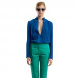 Панталон молив в зелено с риза в турско синьо Ваканционна колекция Peter Som 2012