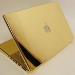 Серия Macbook Gold в златисто с лого от кристали