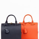Кожени чанти тип куфарче в черно и оранжево Loewe Есен-Зима 2011