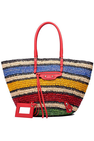 Шарена плетена плажна чанта Вalenciaga пролет-лято 2012