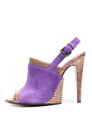 Обувки с отворени пръсти и каишка на глезена в лилаво Bottega Veneta пролет-лято 2012