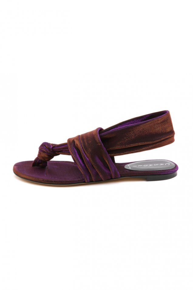 Равни сандали текстил с лилав блясък Casadei Пролет-лято 2012