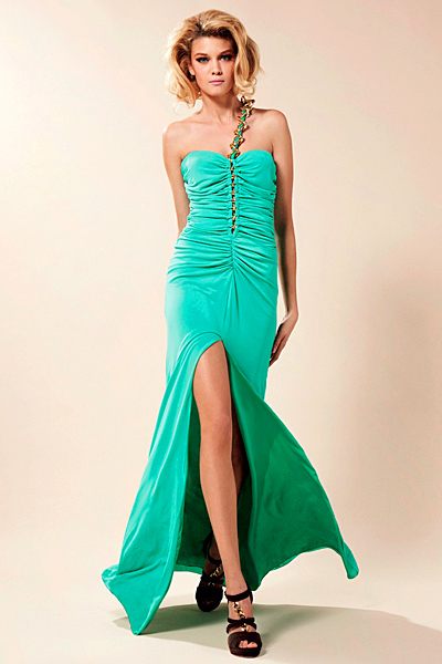 Дълга вечерна рокля в зелено Предпролетна колекция Blumarine за 2012