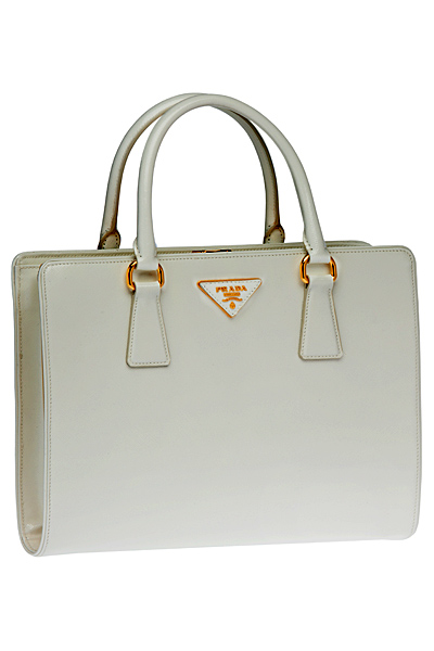 Чанта с къси дръжки от бяла кожа Prada Пролет-Лято 2012