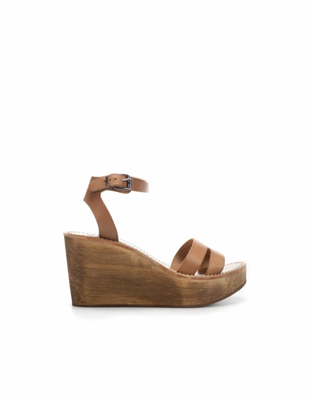 Груби сандали с дървена платформа Zara Пролет-Лято 2012
