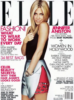Дженифър Анистън на корицата на Elle ноември 2011
