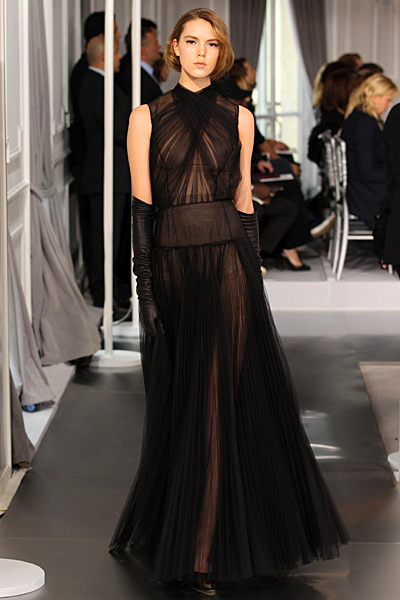 Дълга секси черна рокля Haute Couture на Dior за Пролет-Лято 2012