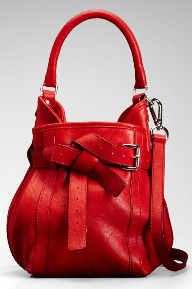 Ярко червена чанта с декоративни каишки Thakoon Зима 2011/2012
