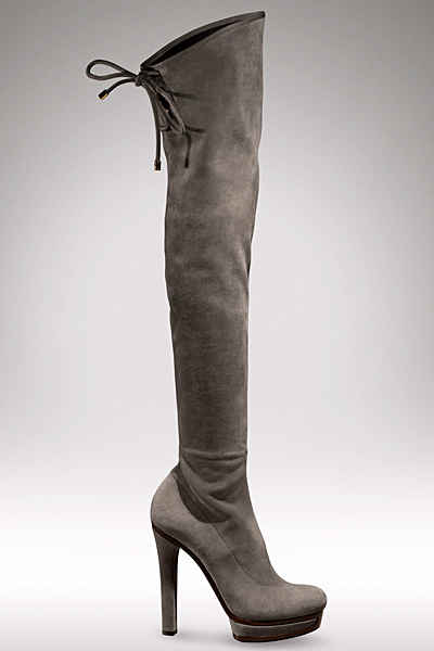 Много високи ботуши на ток сиви Gucci Есен-Зима 2011