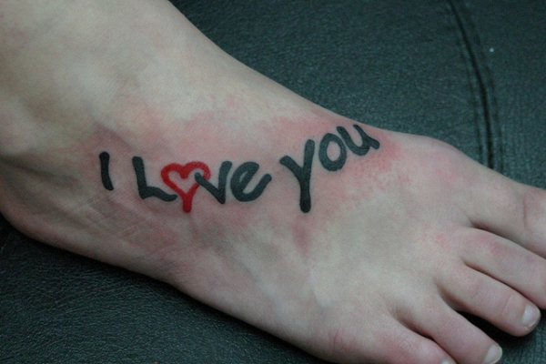 Татуировка I love you със сърце