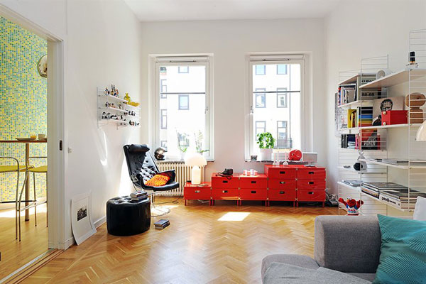 Интериор за малък апартамент със семпъл дизайн