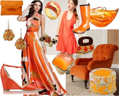 Оранжеви рокли и аксесоари