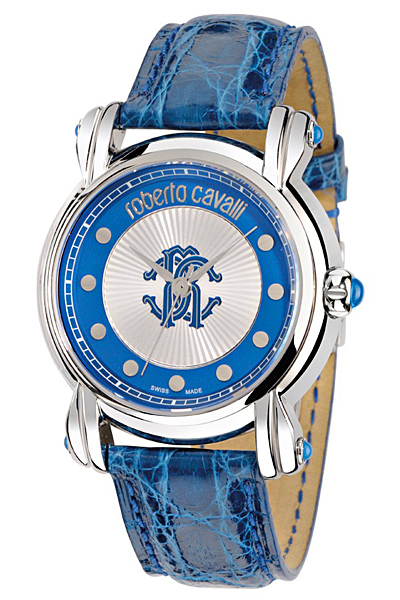 Часовник със синя кожена каишка Roberto Cavalli Есен-Зима 2011