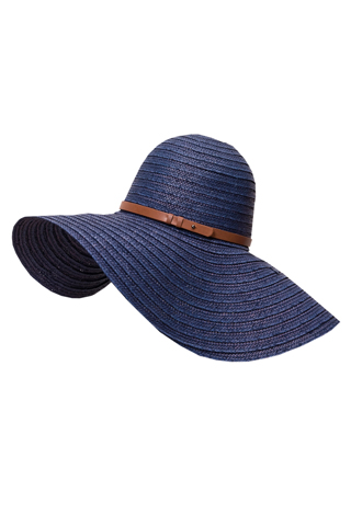 Тъмно синя широкопола шапка с кафява лента Rag and Bone пролет лято 2012