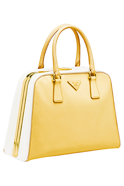 Чанта куфарче жълто и бяло Prada Пролет-Лято 2012