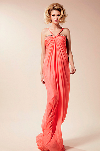 Дълга рокля ябълков цвят Предпролетна колекция Blumarine за 2012