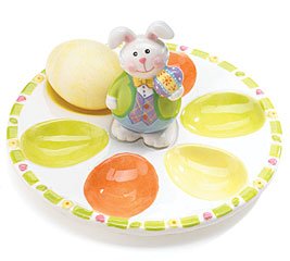 Кръгла порцеланова чиния за Великденски яйца