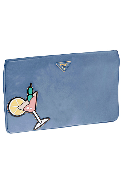 небесно синя чанта плик с коктейл Prada Пролет-Лято 2012