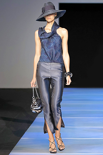 Панталон сатен с топ в тъмно синьо без ръкави Giorgio Armani Пролет-Лято 2012