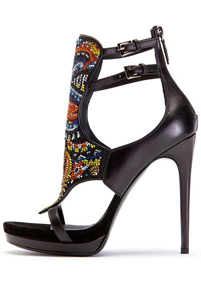 Обувки черна кожа с цветни мъниста Вarbara Вui пролет-лято 2012