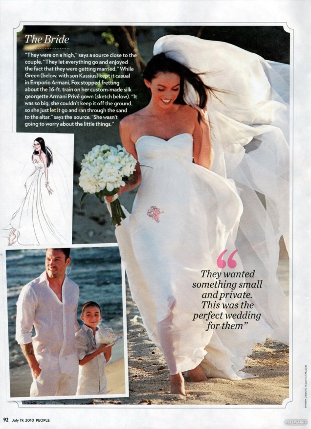Меган Фокс в сватбената си рокля