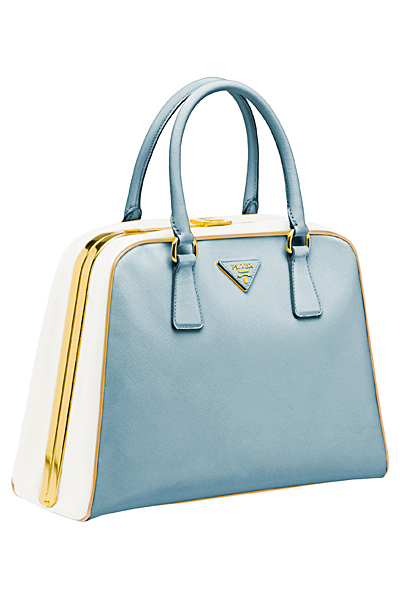 Чанта куфарче светло синьо и бяло Prada Пролет-Лято 2012
