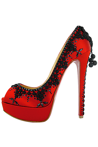 Високи червени обувки Christian Louboutin Пролет-Лято 2012