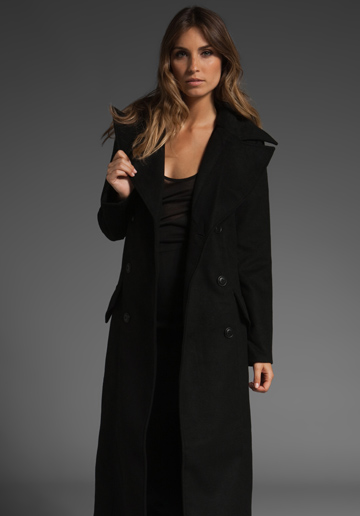 Зимно палто в черно дълго Dakota Dedrick зима 2011 2012