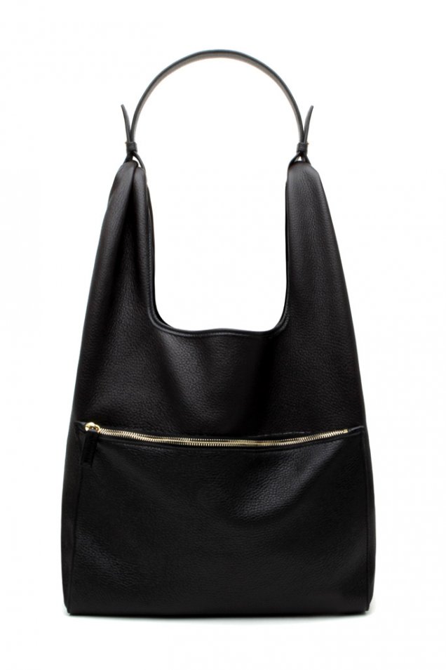Голяма черна чанта ъгловата форма с къса дръжка за рамо Jil Sander Зима 2011/2012