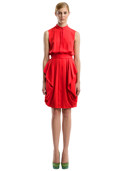Ярка рокля без ръкави с деколте по врата Ваканционна колекция Peter Som 2012