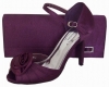 Коктейлна малка чанта и обувки отворени в лилаво