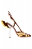 Сандали с тънко токче лачена кожа кафяво и жълто Prada Пролет-Лято 2012