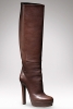 Кожени високи ботуши от кафява кожа на висок ток Gucci Есен-Зима 2011