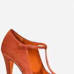 Бледо оранжеви високи обувки с Т-каишка Gucci Лято 2012