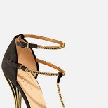 Високи сандали в черно с верижки Gucci Лято 2012
