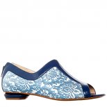 Ниски обувки синьо и бяло с отворени пръсти Nicholas Kirkwood Пролет-Лято 2012