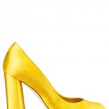 Жълти обувки остри с широк ток Dior есен-зима 2012