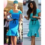 Ким Кардашиян със синя рокля като на Кати Пери