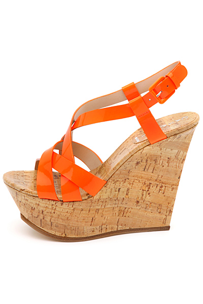 Оранжеви сандали на цяла коркова платформа Casadei Пролет-Лято 2012