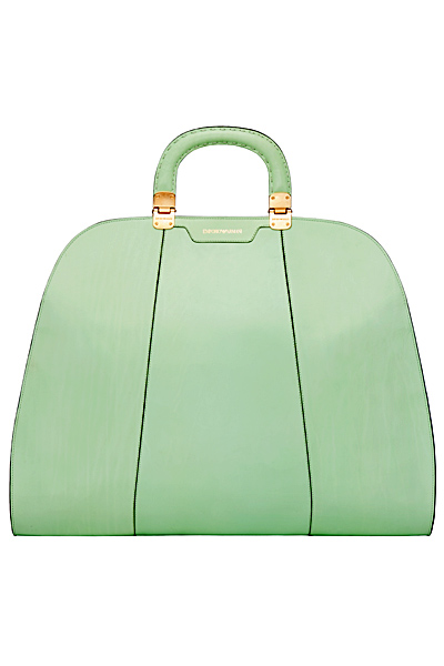 Дамска чанта с къси дръжки в бледо зелено Emporio Armani за Пролет-Лято 2012