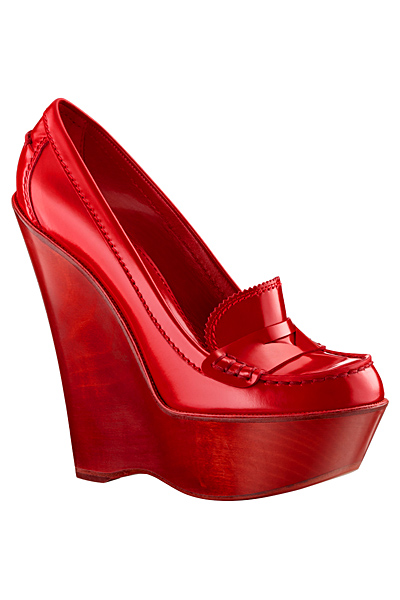 Ярко червени обувки на цяла платформа Louis Vuitton ваканционна колекция 2012