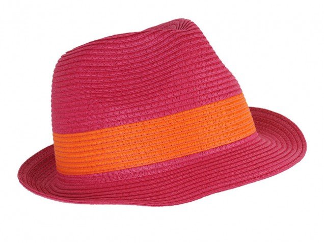 Розова шапка с оранжева лента