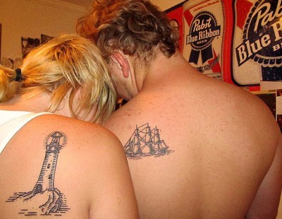 Татуировки фар и кораб