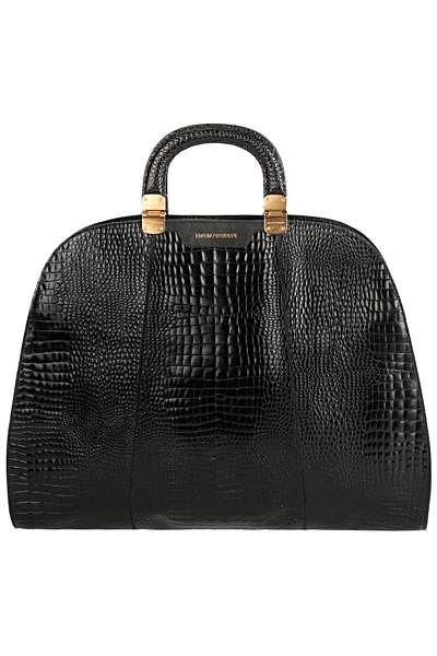 Черна чанта кожа лак Emporio Armani за Пролет-Лято 2012