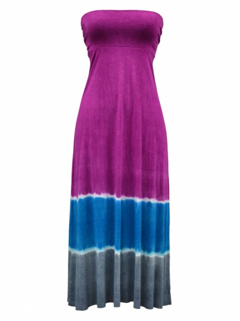 Макси рокля в преобладаващо лилаво