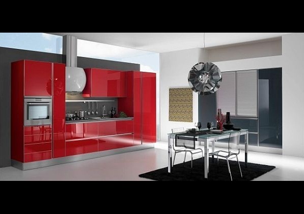 Как да използваме червено в дизайна на кухнята 2