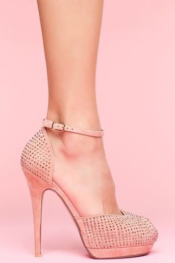 Розови обувки на висок ток с деликатни капси